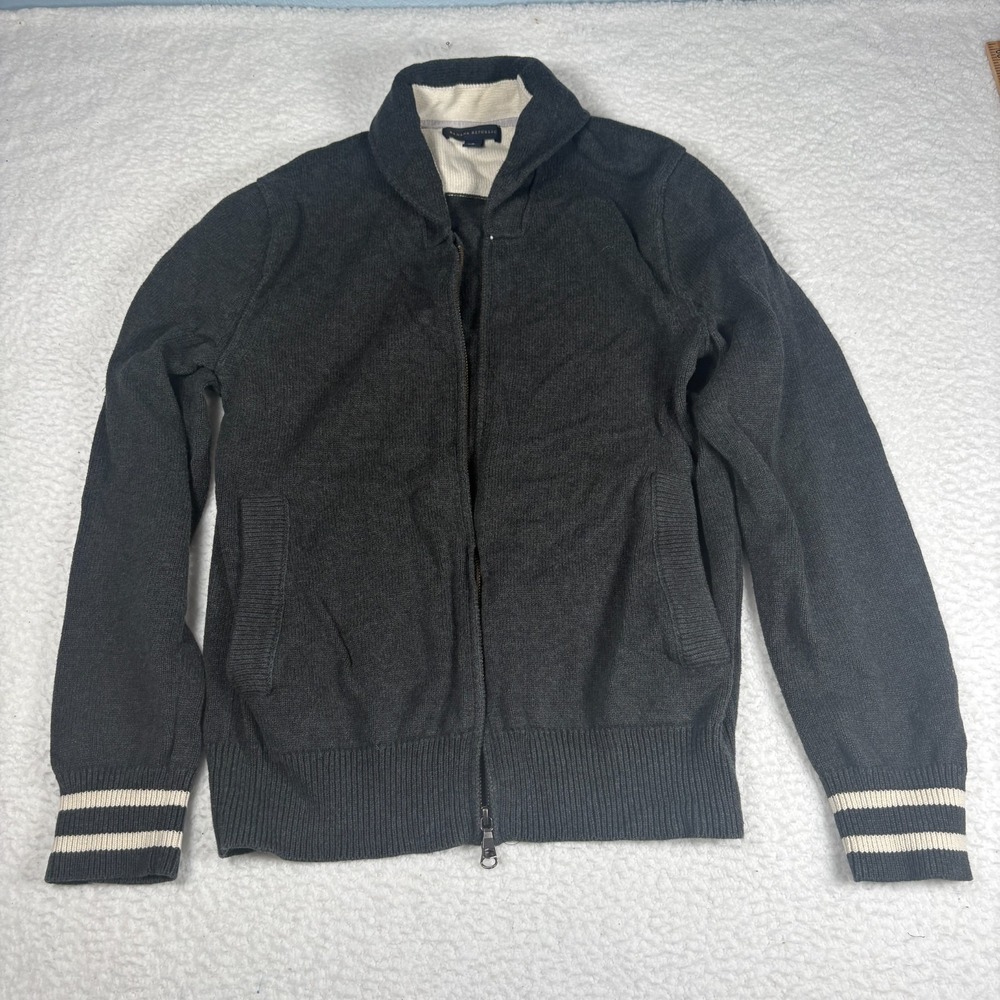 Banana Republic Men's Small Double Zip Gray Sweater Jacket
